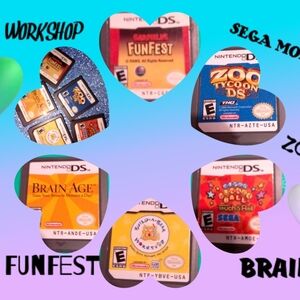 Nintendo DS Game Bundle - Funfest, Zoo Tycoon, Brain Age